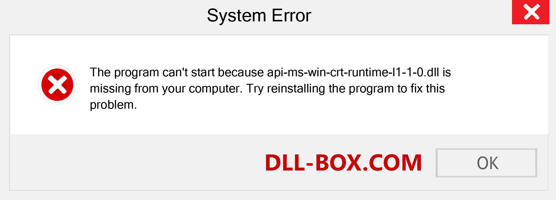  api-ms-win-crt-runtime-l1-1-0.dll file is missing?. Download for Windows 7, 8, 10 - Fix  api-ms-win-crt-runtime-l1-1-0 dll Missing Error on Windows, photos, images