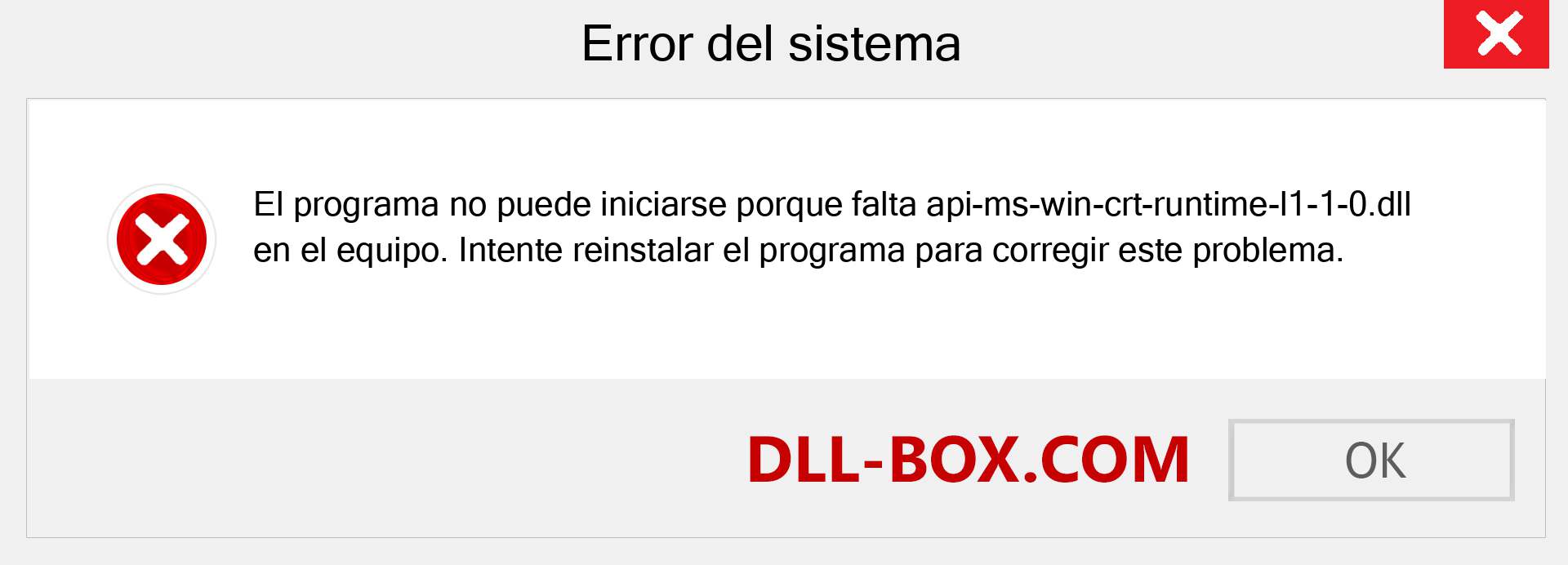 ¿Falta el archivo api-ms-win-crt-runtime-l1-1-0.dll ?. Descargar para Windows 7, 8, 10 - Corregir api-ms-win-crt-runtime-l1-1-0 dll Missing Error en Windows, fotos, imágenes