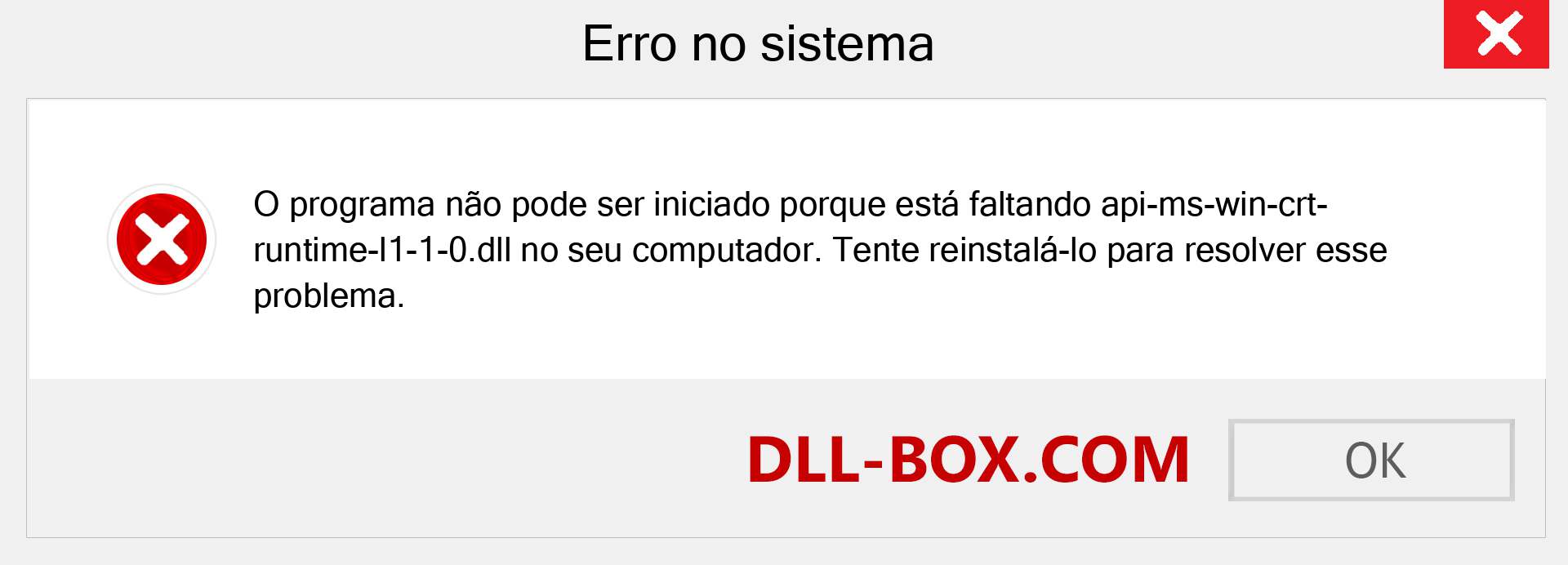 Arquivo api-ms-win-crt-runtime-l1-1-0.dll ausente ?. Download para Windows 7, 8, 10 - Correção de erro ausente api-ms-win-crt-runtime-l1-1-0 dll no Windows, fotos, imagens